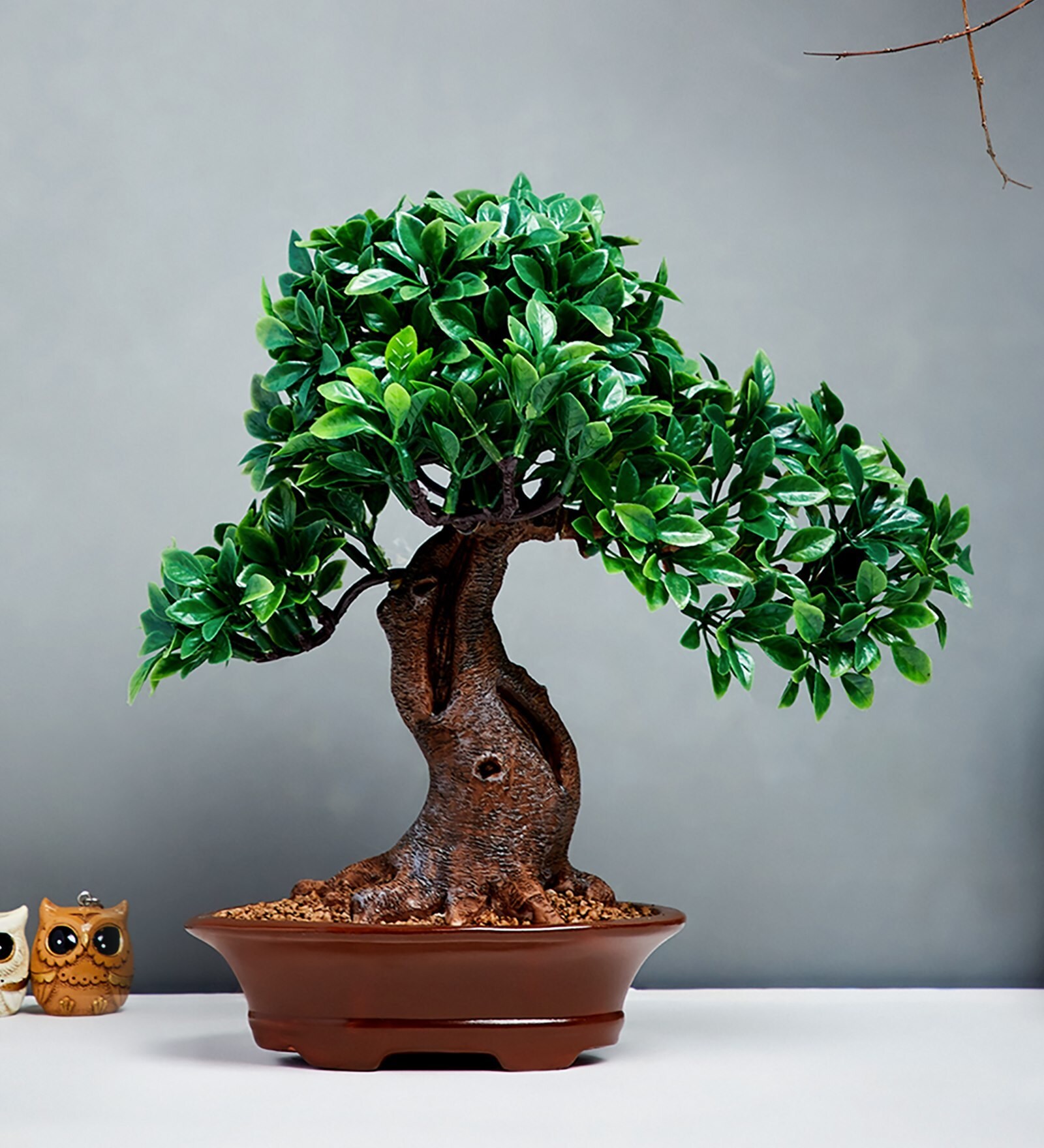 Buy Green Potted Bonsai Tree With Pot By Oddcroft Online Artificial