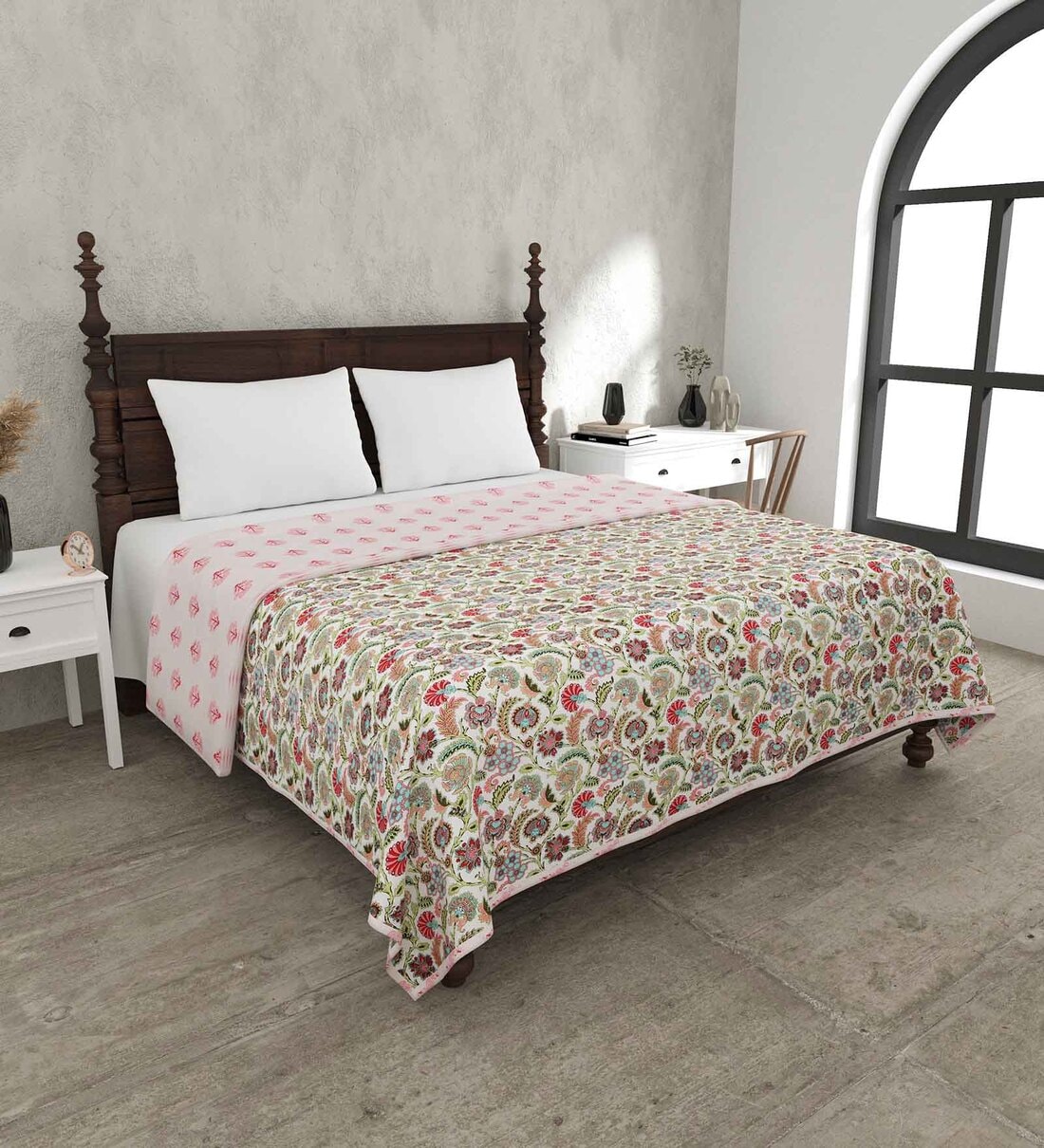 Buy Multicolor Cotton Traditional 200 GSM Double Bed Dohar By Jaipur