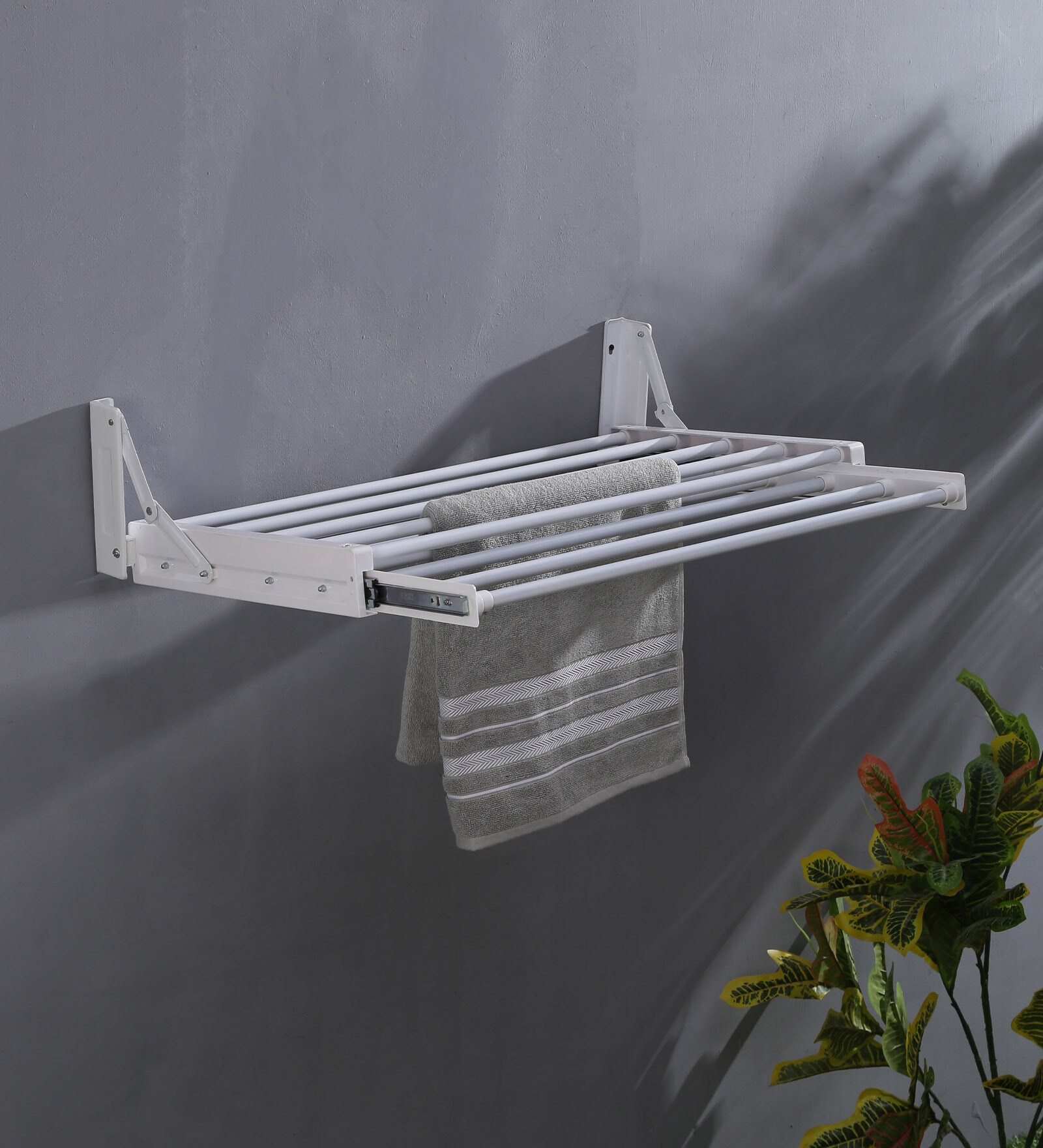 Buy 8 Pipes Steel Wall Mounted Cloth Drying Rack Length 27 3 Inches