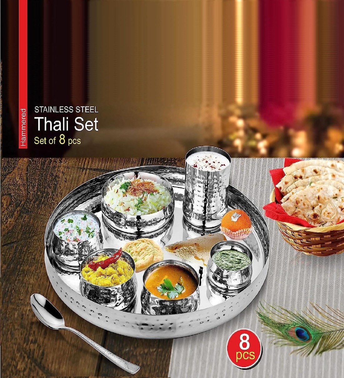 Buy Raga Silver Stainless Steel Pcs Dinner Set At Off By