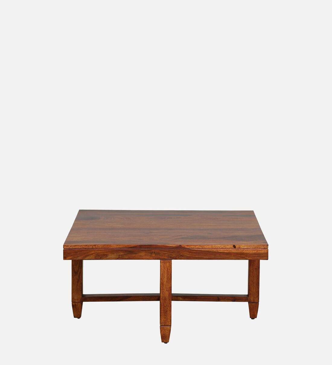 Buy Rezzan Sheesham Wood Nesting Coffee Table Set In Honey Oak Finish