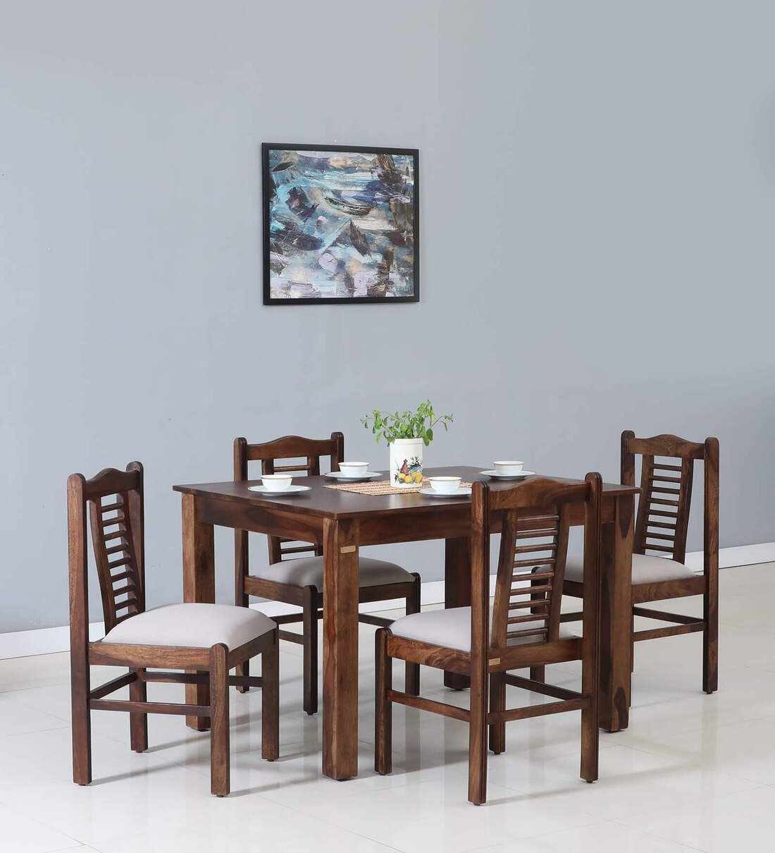 Buy Rhode Sheesham Four Seater Dining Set In Provincial Teak Finish At