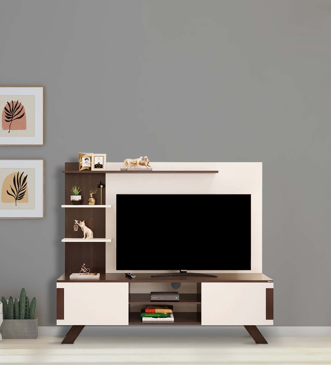 Buy Rowlet TV Unit In Wenge White Finish For TVs Up To 42 At 45 OFF