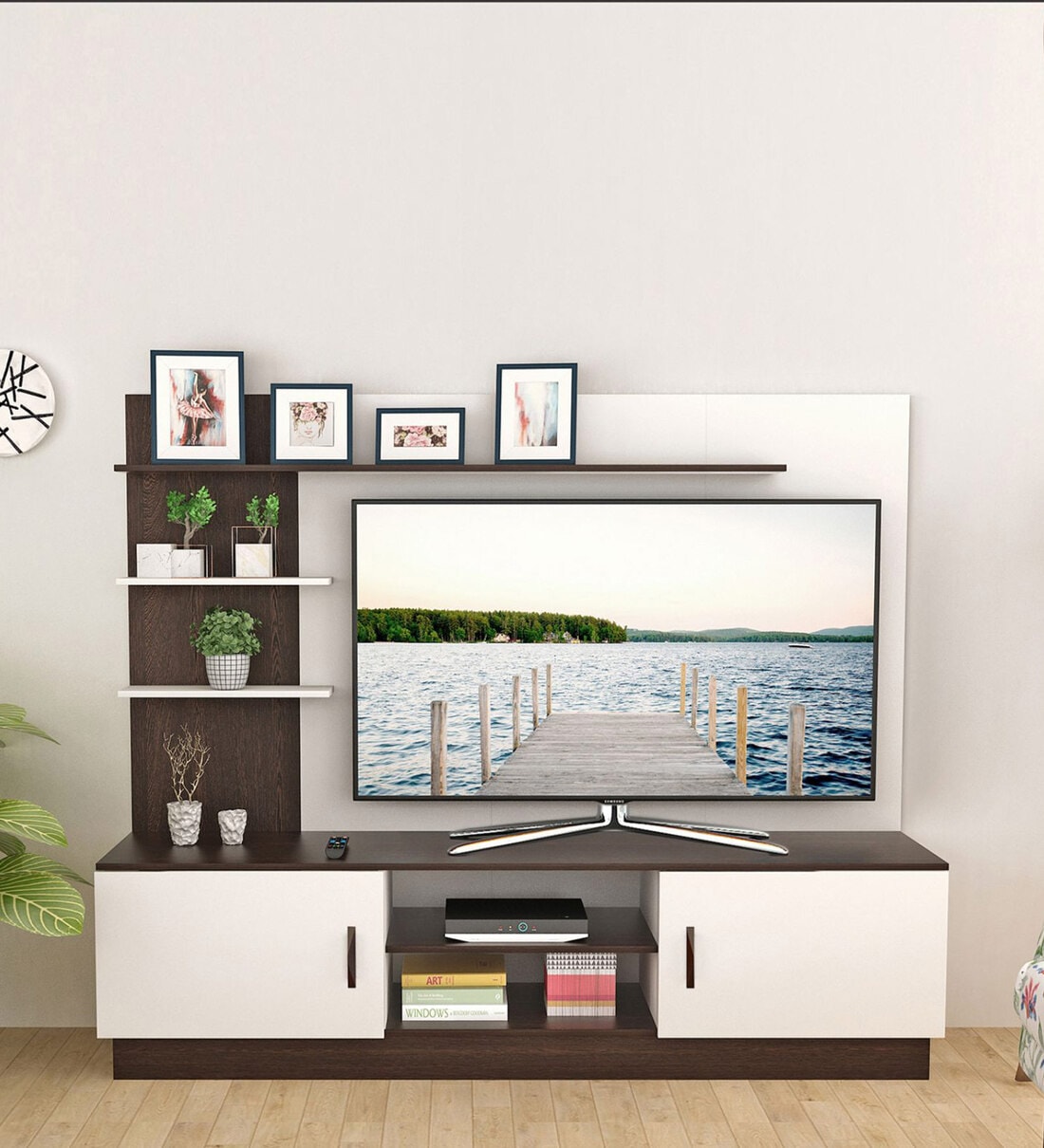 Buy Rowlet TV Unit In Wenge White Finish For TVs Up To 50 At 11 OFF