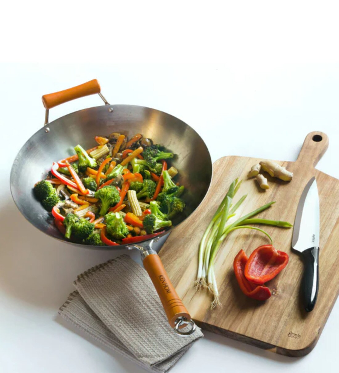 Buy Silver Stainless Steel Induction Base Ltrs Wok By Ken Hom At