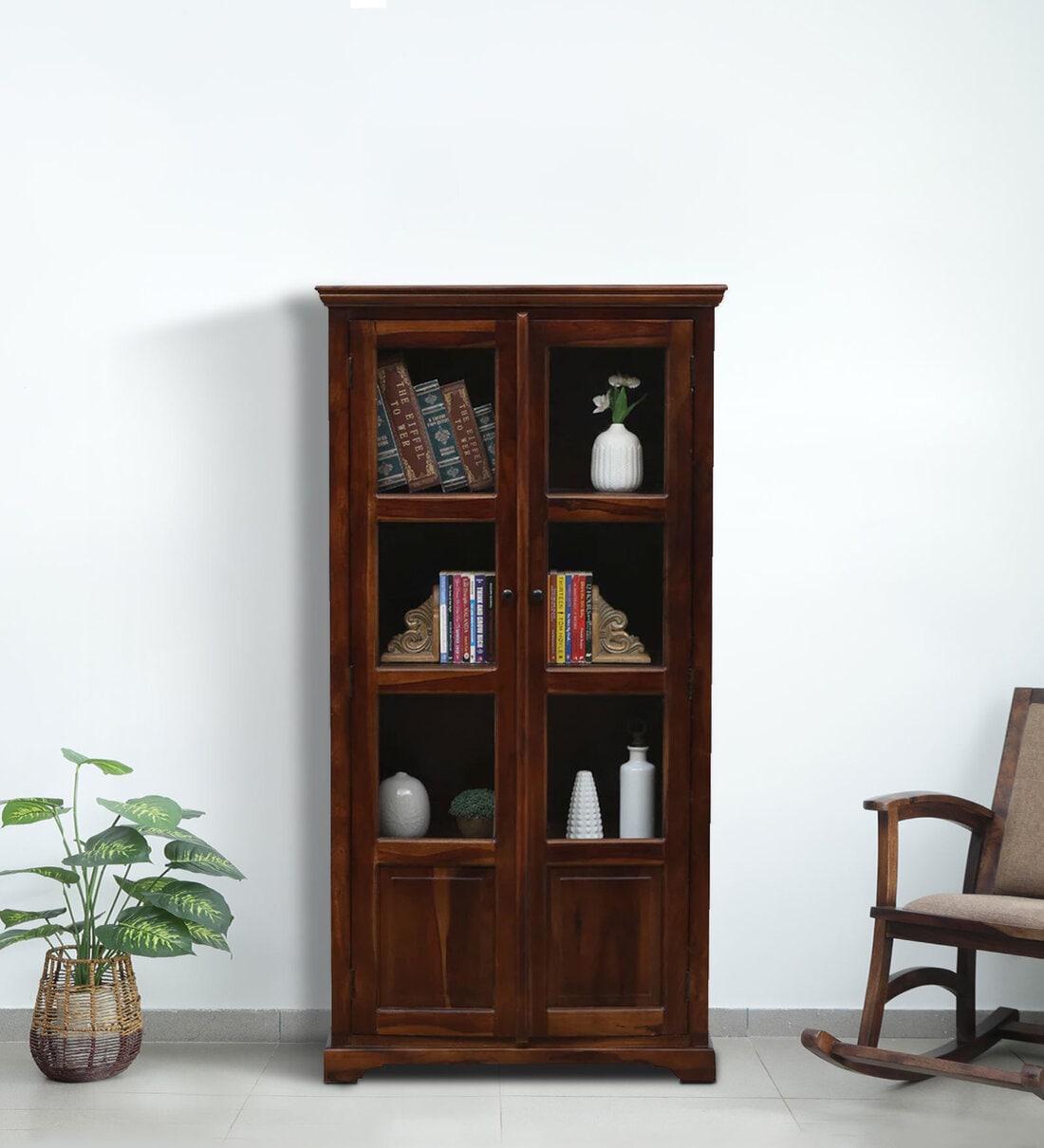 Buy Stanfield Sheesham Wood Crockery Unit In Scratch Resistant