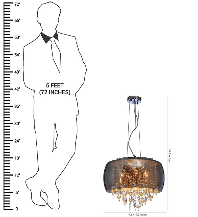 Buy Black And Silver Metal And Crystal Chandelier By Stello Online