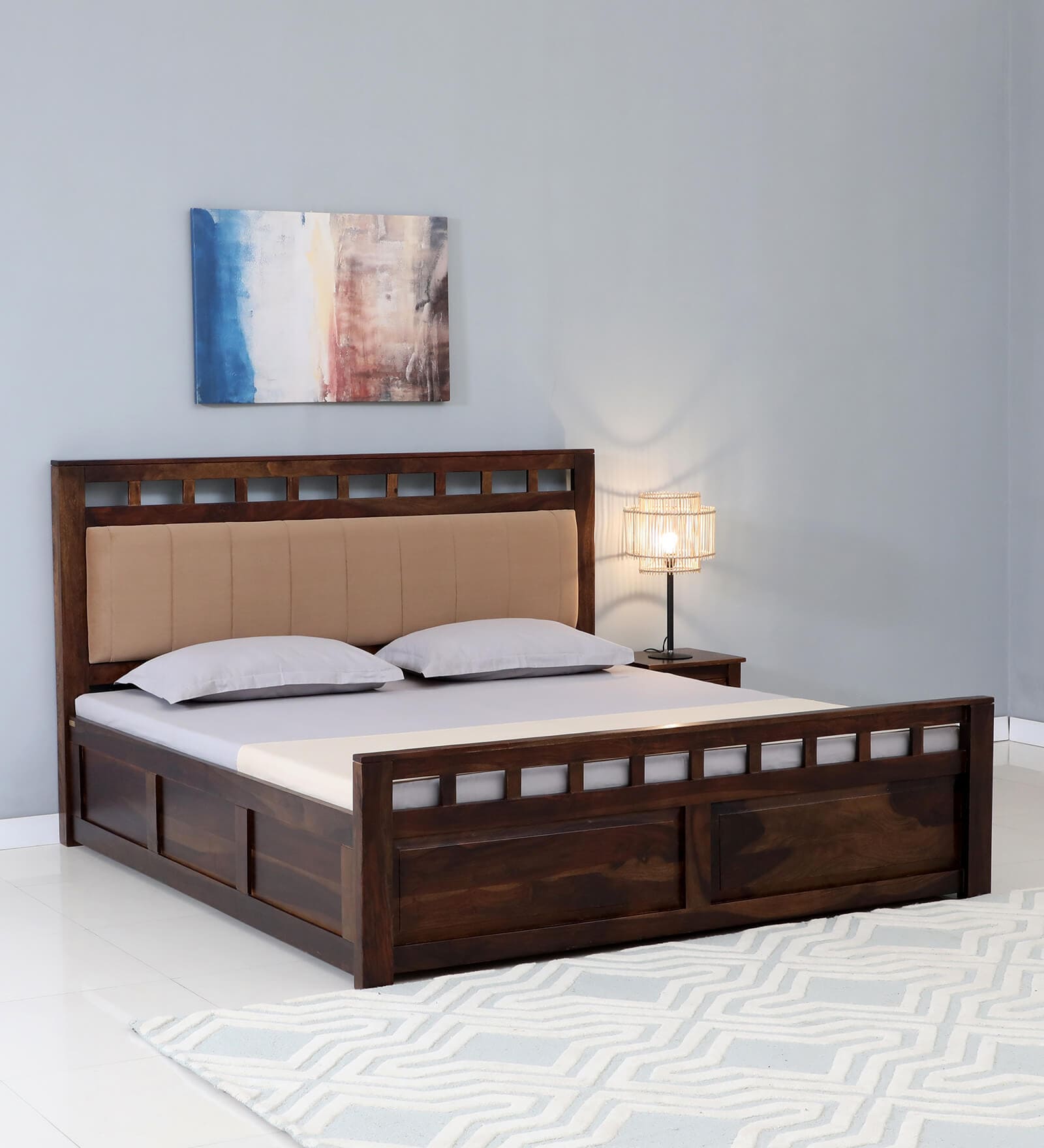 Buy Ulyano Sheesham Wood King Size Bed With Box Storage In Scratch