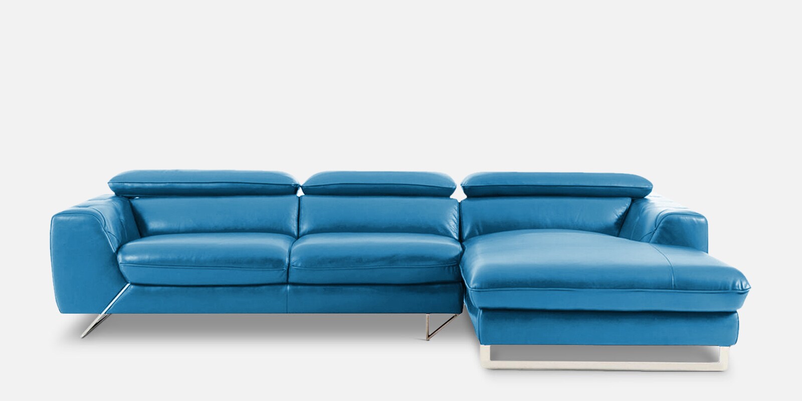 Buy Ultra Leatherette LHS Sectional Sofa In Blue Colour At 43 OFF By