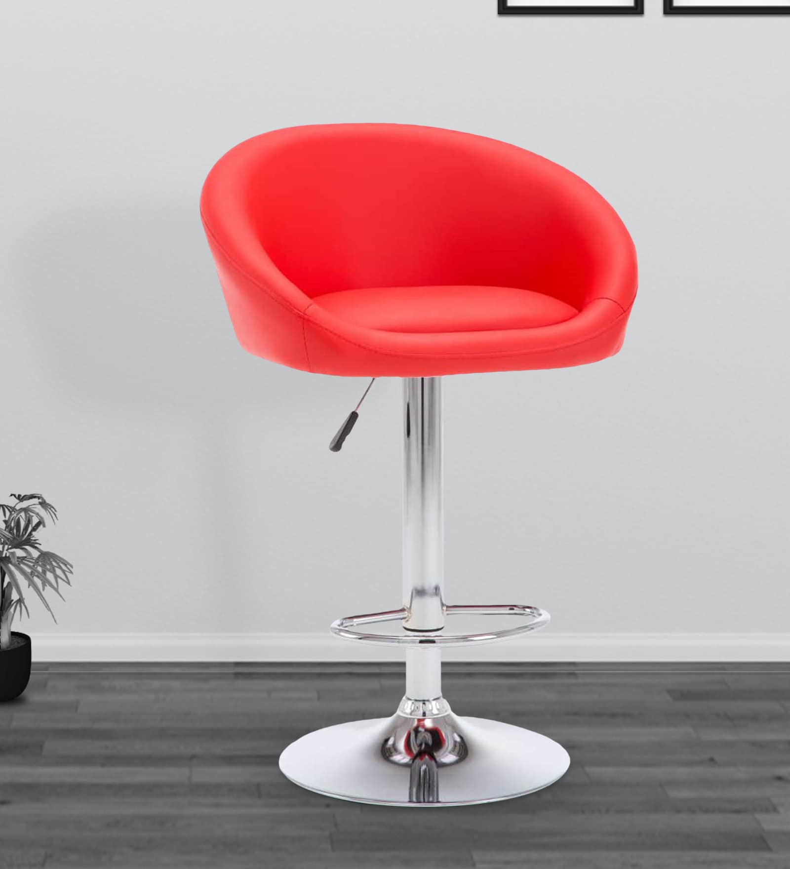 Buy Vida Height Adjustable Swivel Bar Stool In Red Colour At 56 OFF By