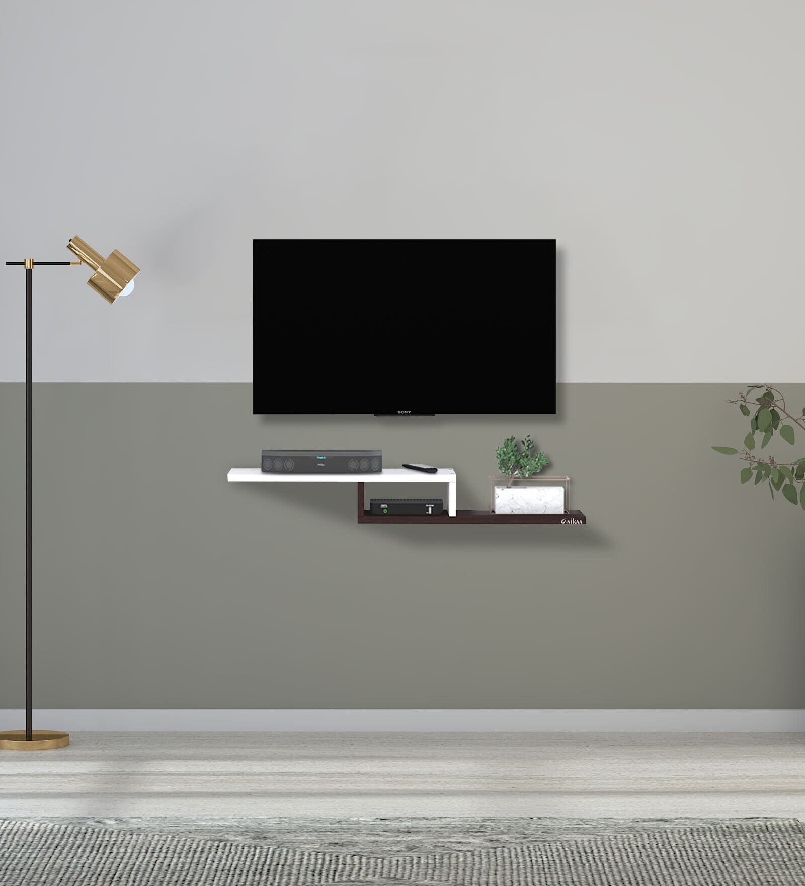 Buy Vincent Tv Unit In Wenge White Finish For Tvs Up To At Off