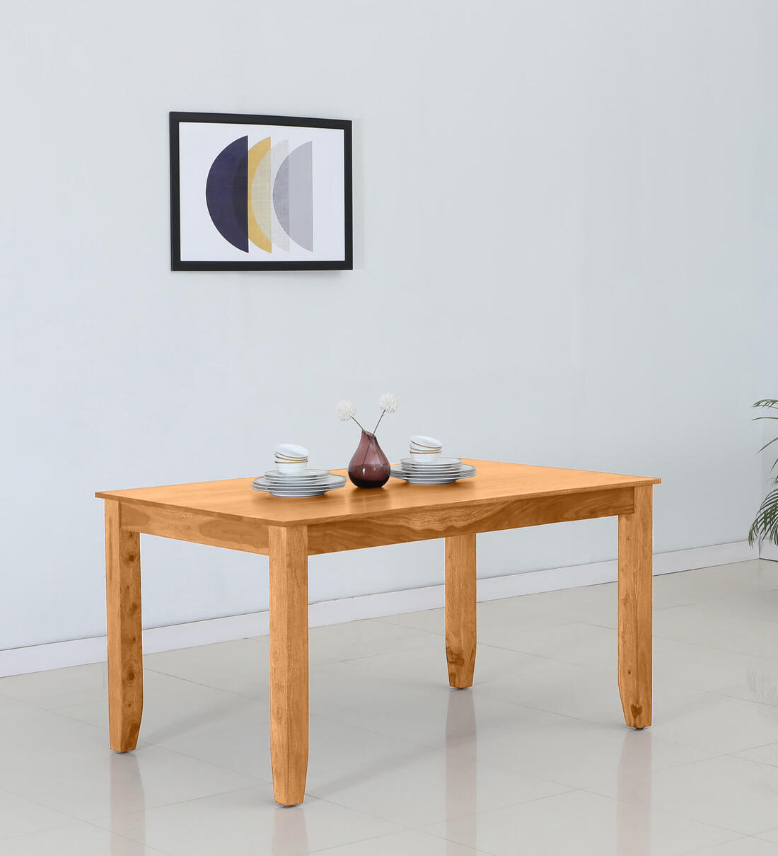 Buy Vosges Sheesham Wood Seater Dining Table In Rustic Teak Finish At