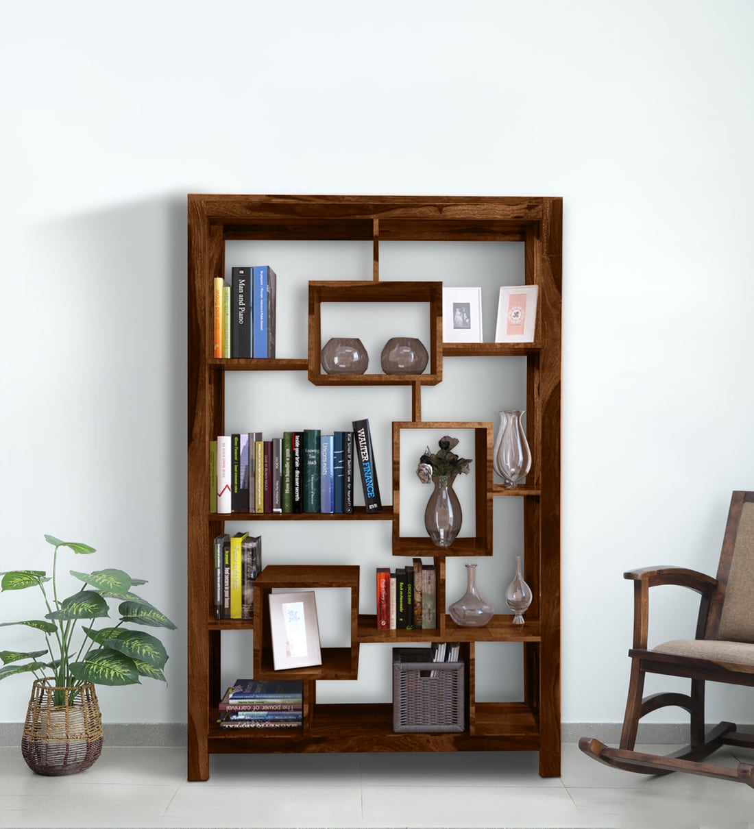 Buy Watkins Sheesham Wood Book Shelf In Provincial Teak Finish At