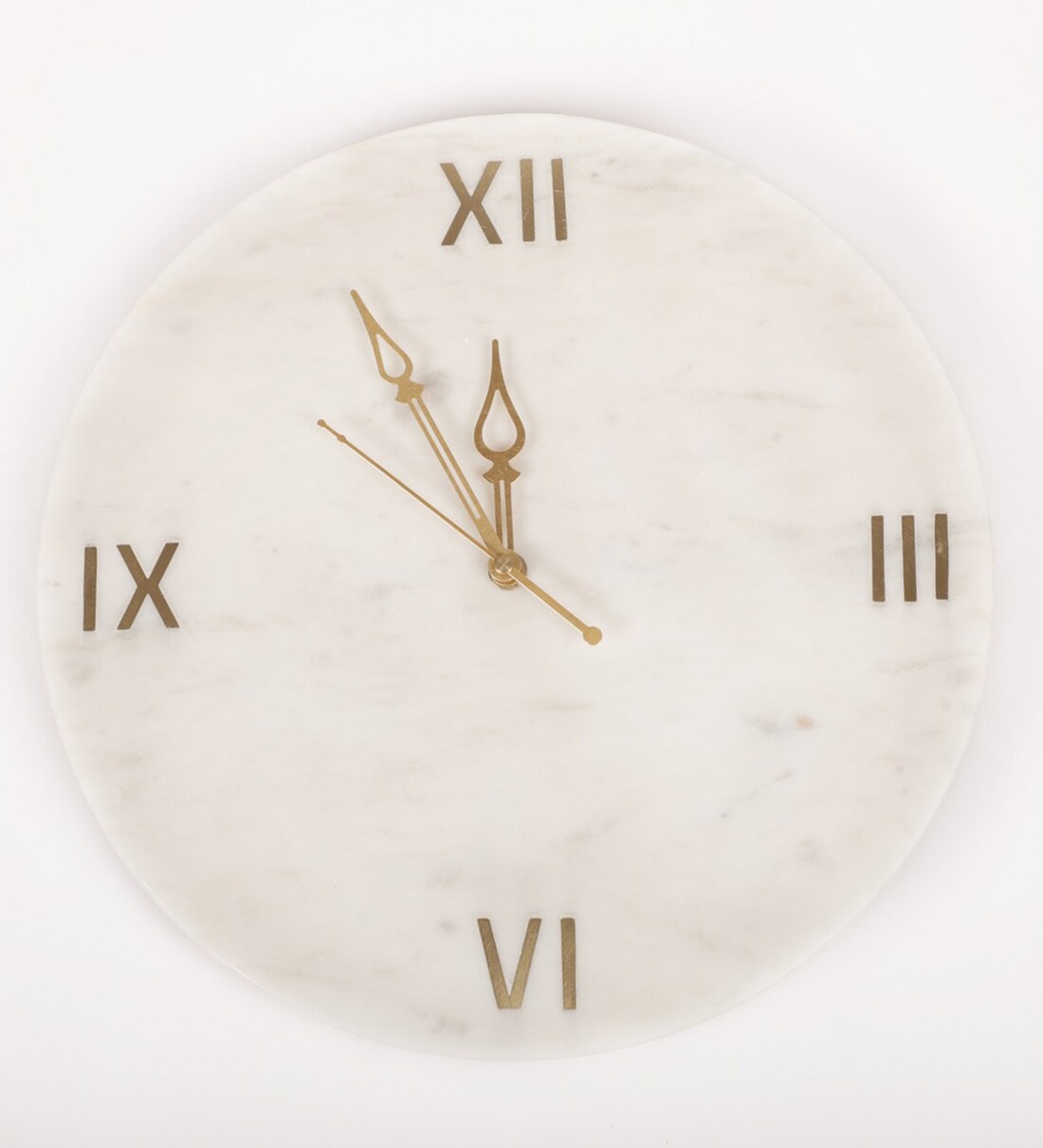 Buy White Round Marble Roman Number Wall Clock By Marbleous Online