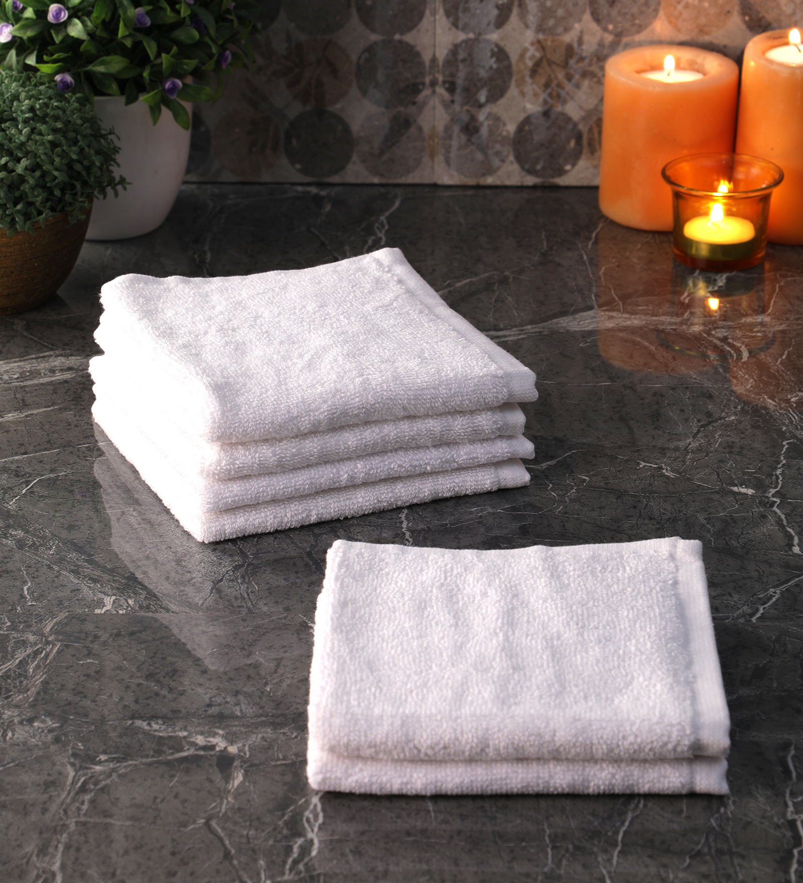 Buy White Cotton 550 GSM Face Towel Set Of 6 By Eurospa At 47 OFF By