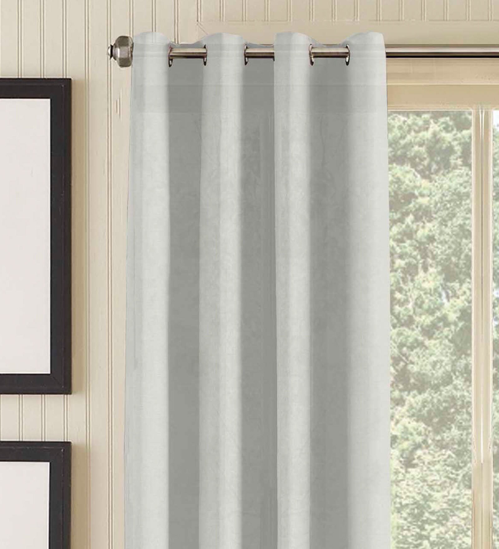 Buy White Sheer Polyester 7 Feet Eyelet Door Curtain At 5 OFF By