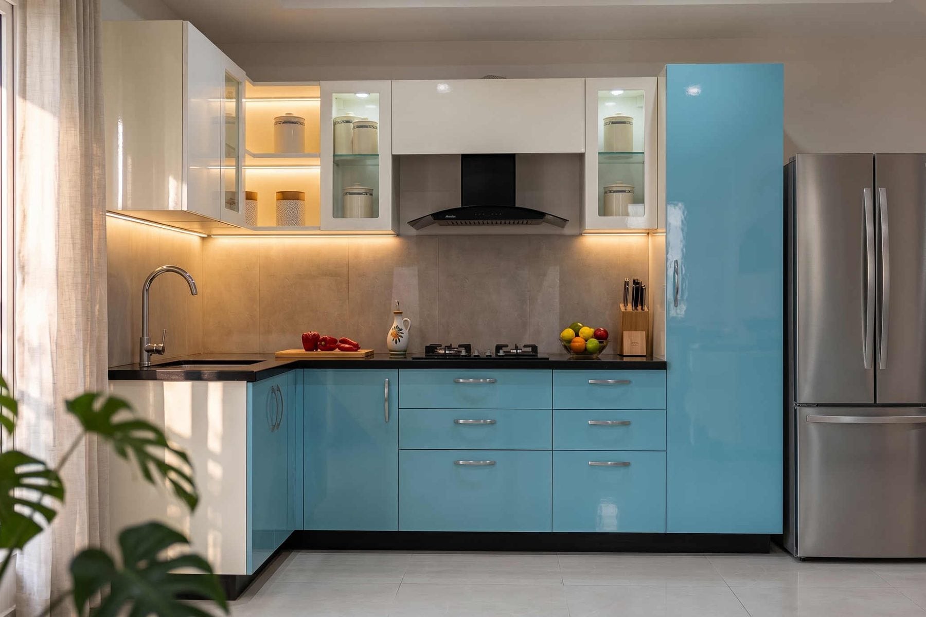 Ultrafresh Erli Gourmet L Shape Modular Kitchen 8 x 5 ft