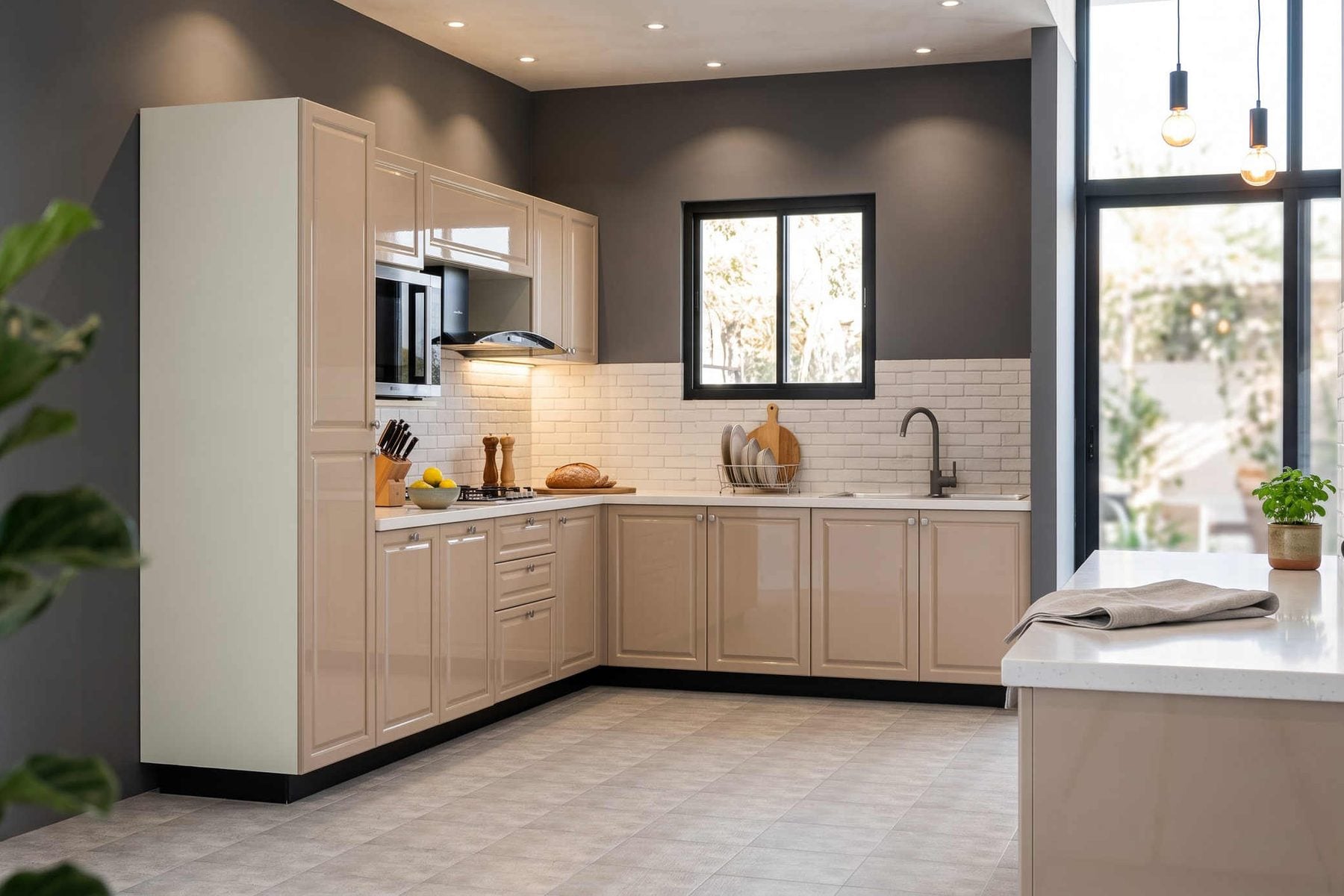 Ultrafresh Firenz Hybrid L Shape Modular Kitchen 8 x 10 ft