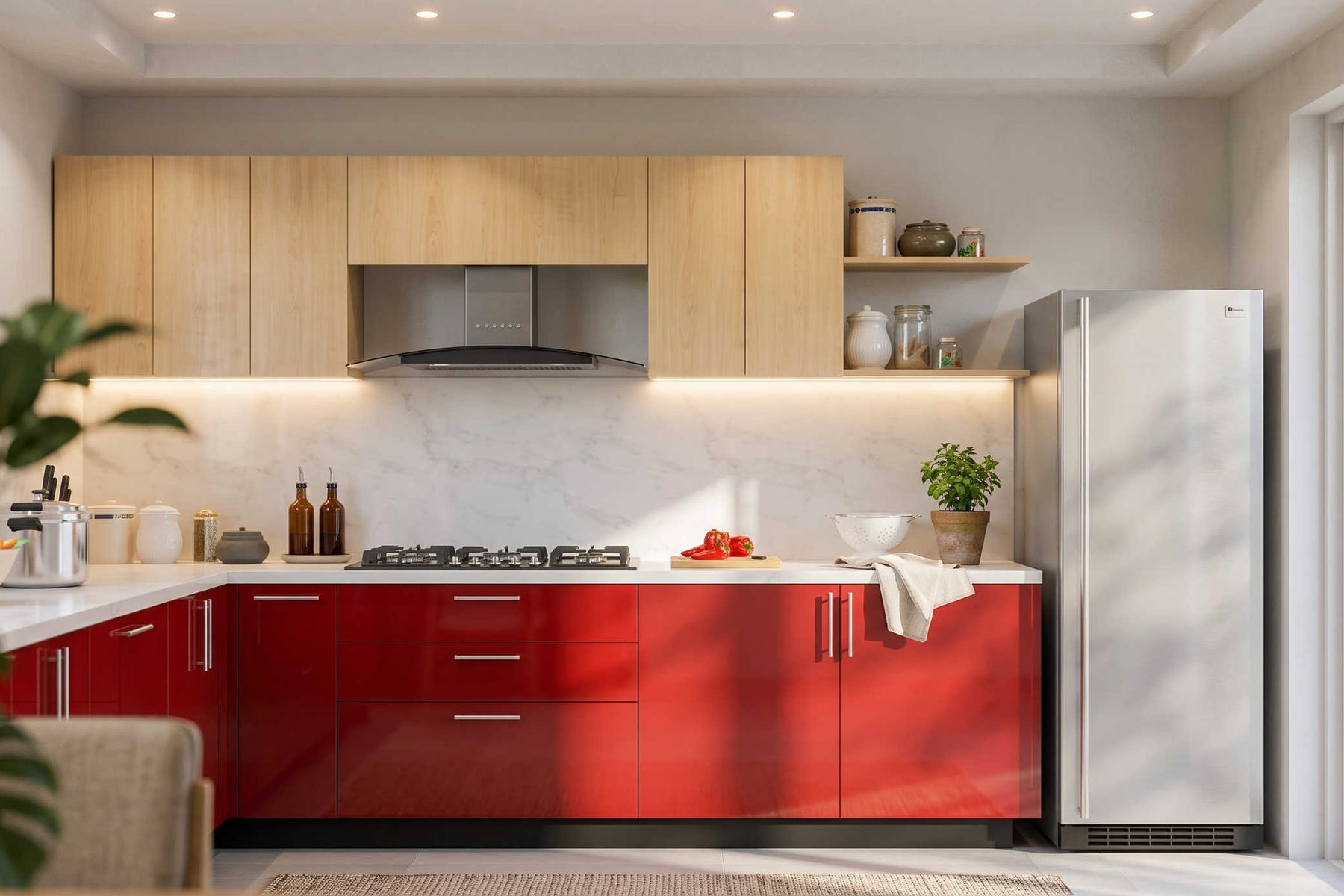 Ultrafresh Flero Basix L Shape Modular Kitchen 10 x 14 ft