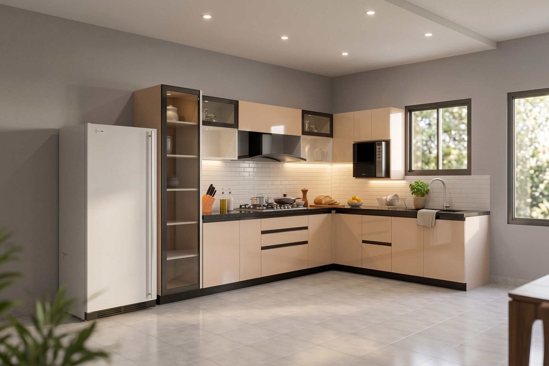 Ultrafresh Flero Gourmet L Shape Modular Kitchen 8 x 10 ft