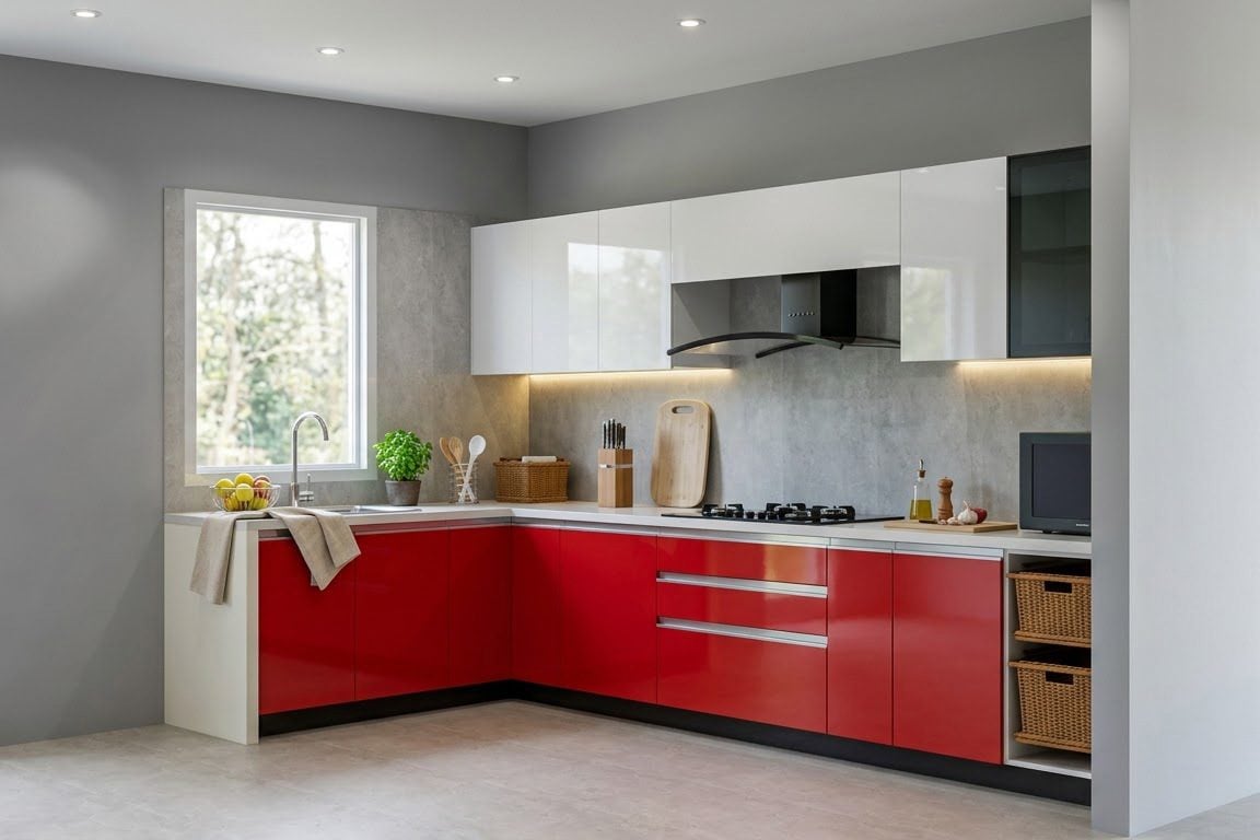 Ultrafresh Itala Gourmet L Shape Modular Kitchen 6 x 12 ft