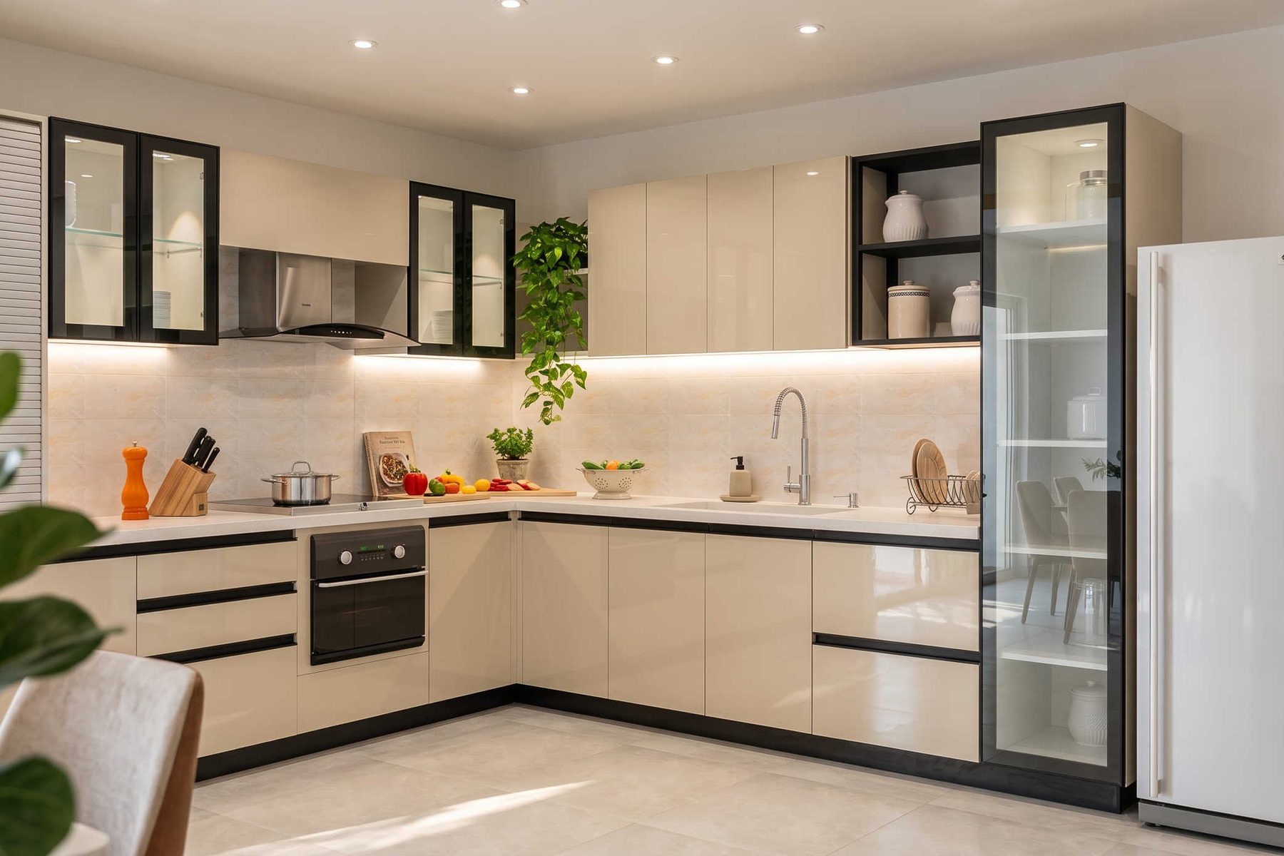 Ultrafresh Jerzu Gourmet L Shape Modular Kitchen 10 x 10 ft