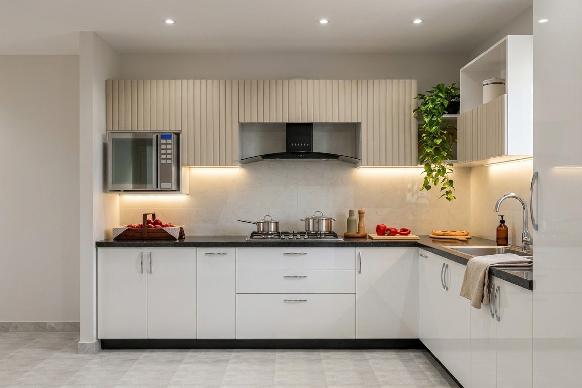 Ultrafresh Jesi Hybrid L Shape Modular Kitchen 10 x 10 ft