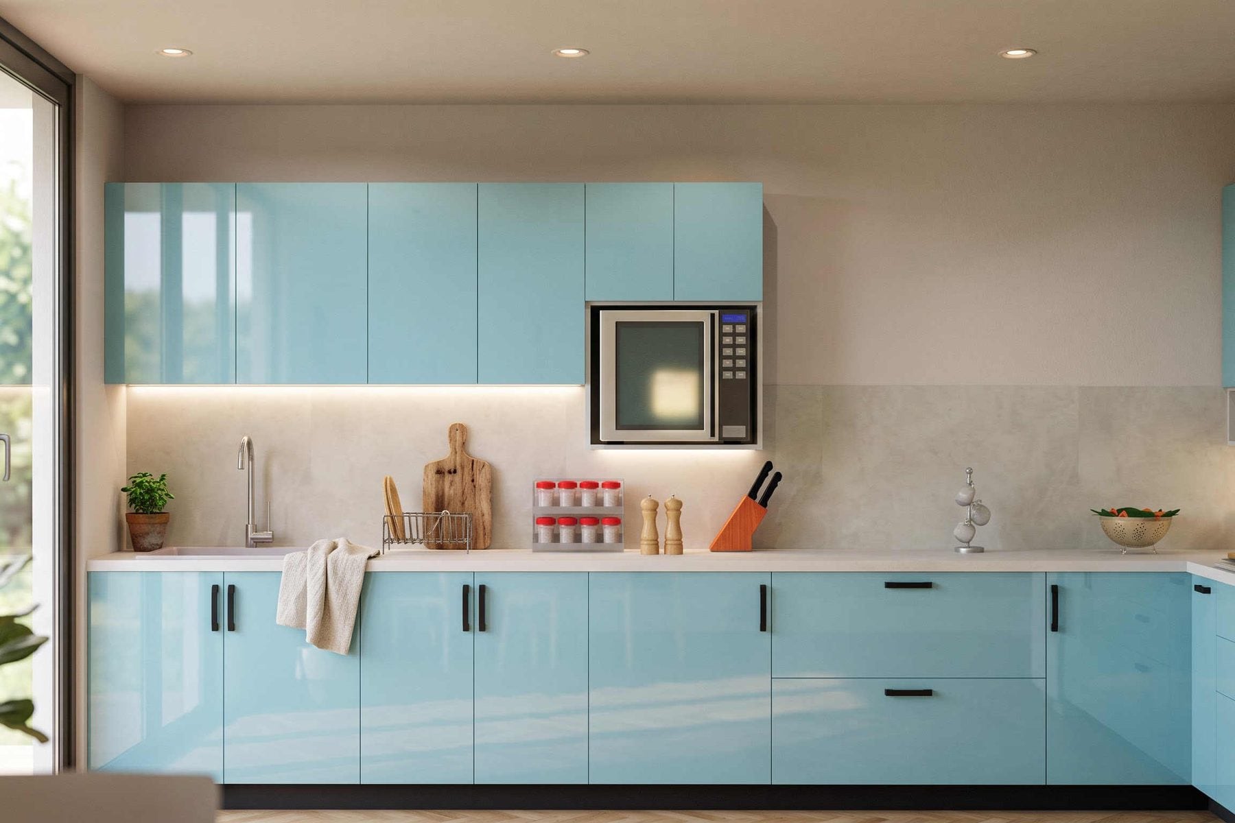 Ultrafresh Luras Hybrid L Shape Modular Kitchen 10 x 14 ft