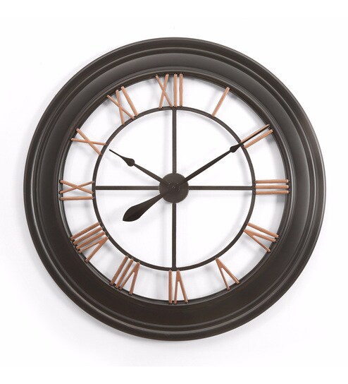 Buy Home Black Plastic 32 3 X 2 4 X 32 3 Inch Large Wall Clock