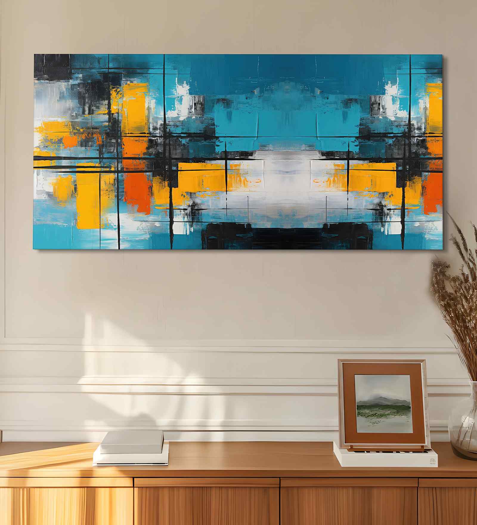 (1Pc) Blue Canvas Beautiful Abstract Wall Art