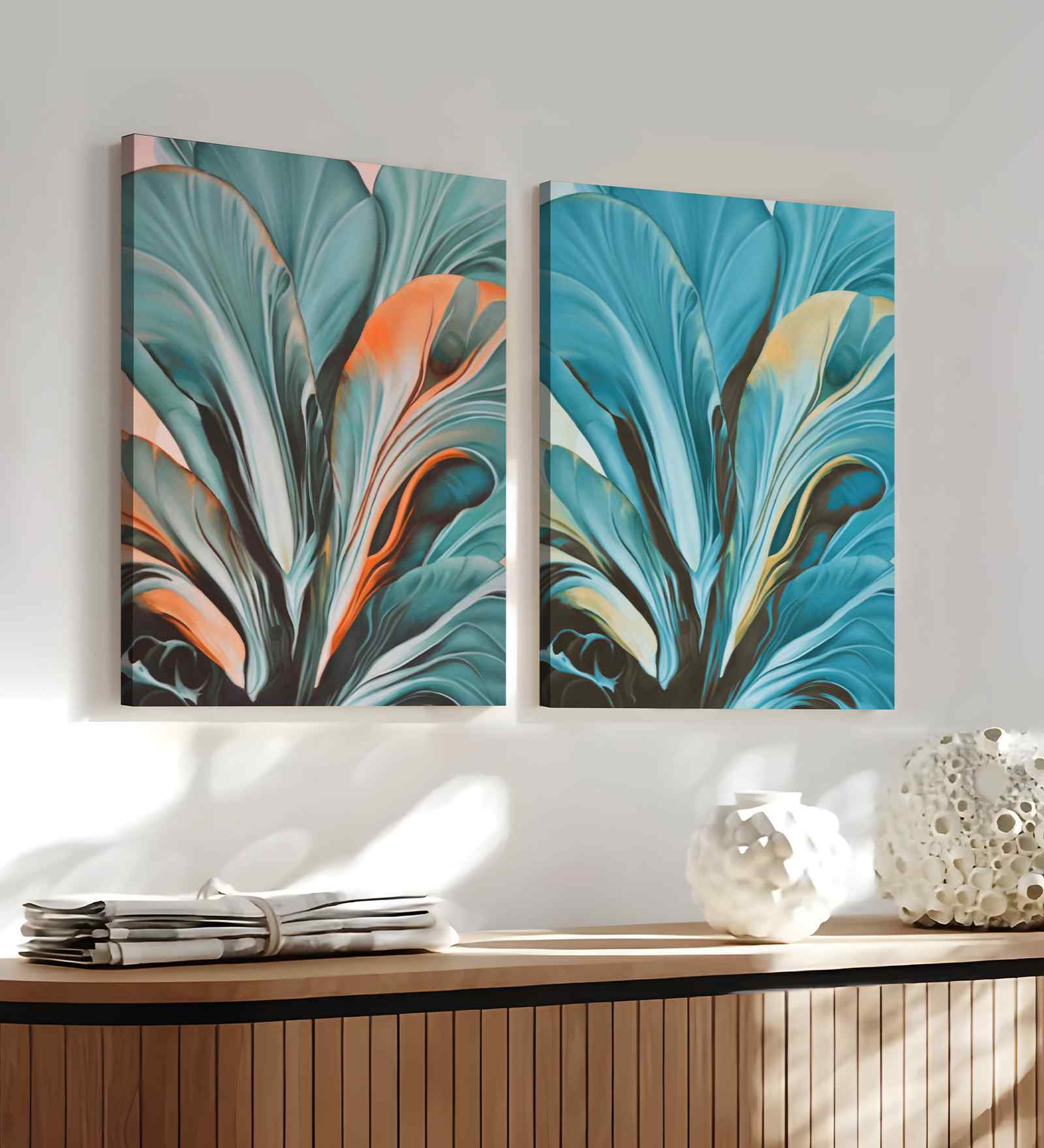 (1Pc) Blue Canvas Beautiful Abstract Wall Art