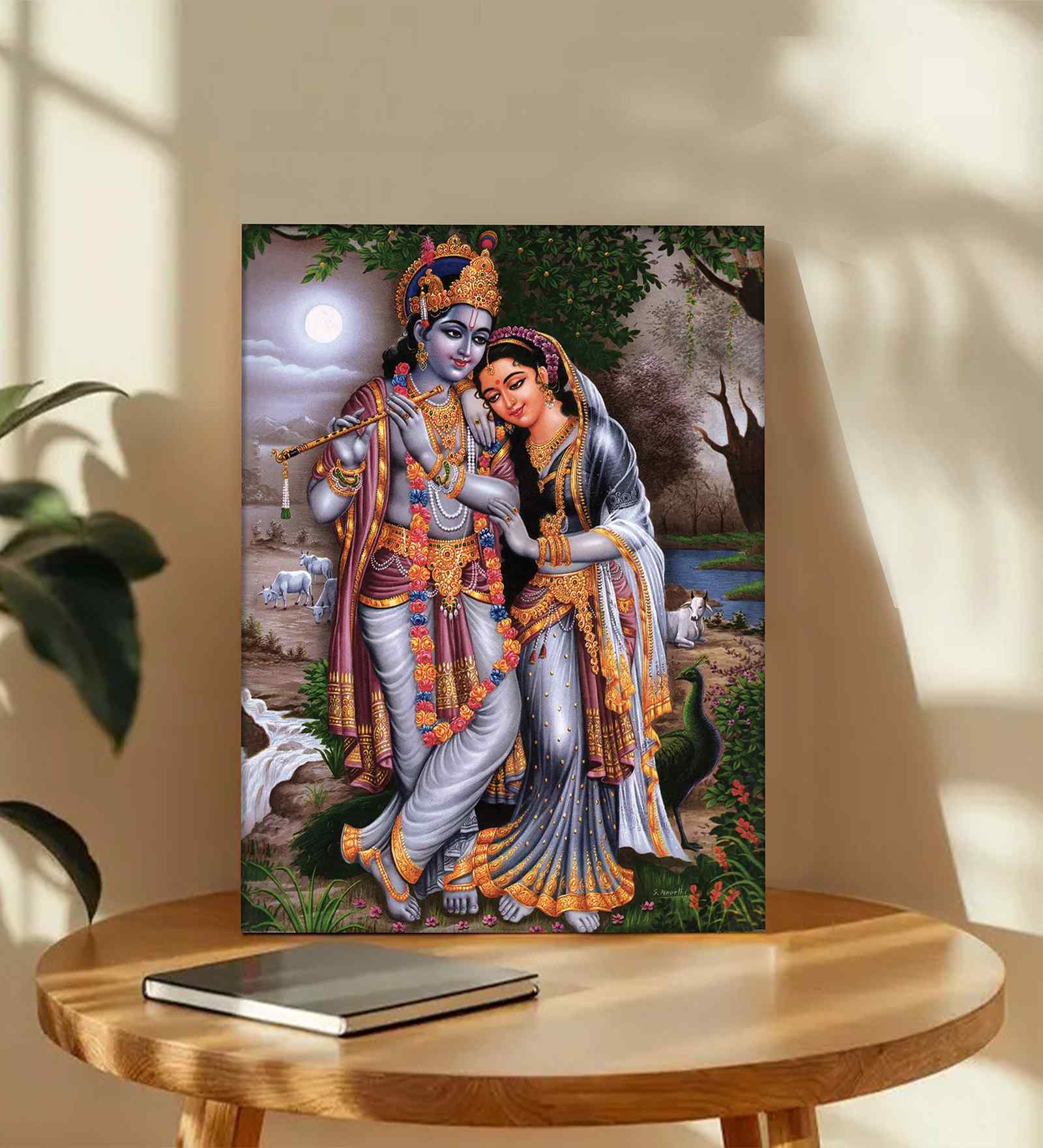 (1Pc) Grey Canvas Hindu Spiritual Wall Art