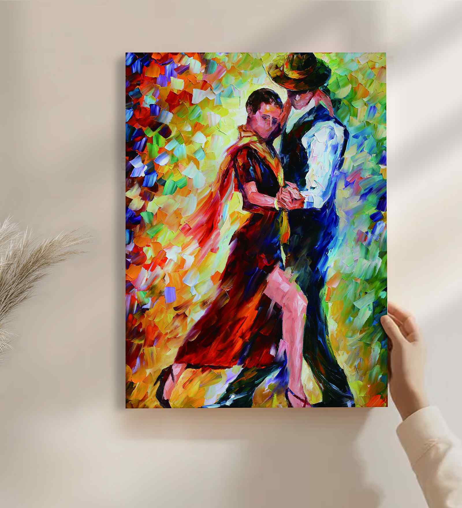 (1Pc) Multicolour Canvas Couple Theme Wall Art