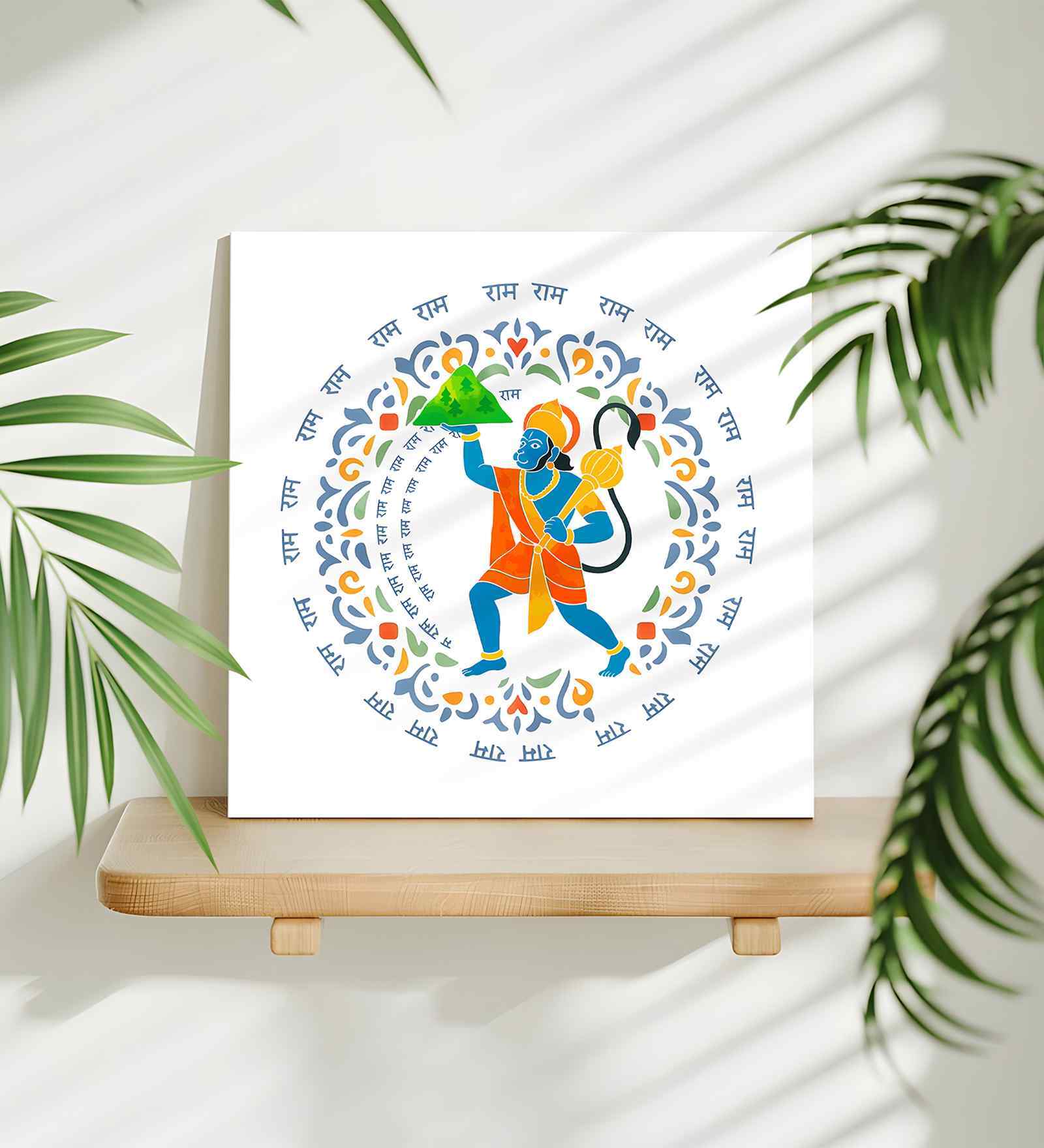 (1Pc) Multicolour Canvas Hindu Religious Wall Art