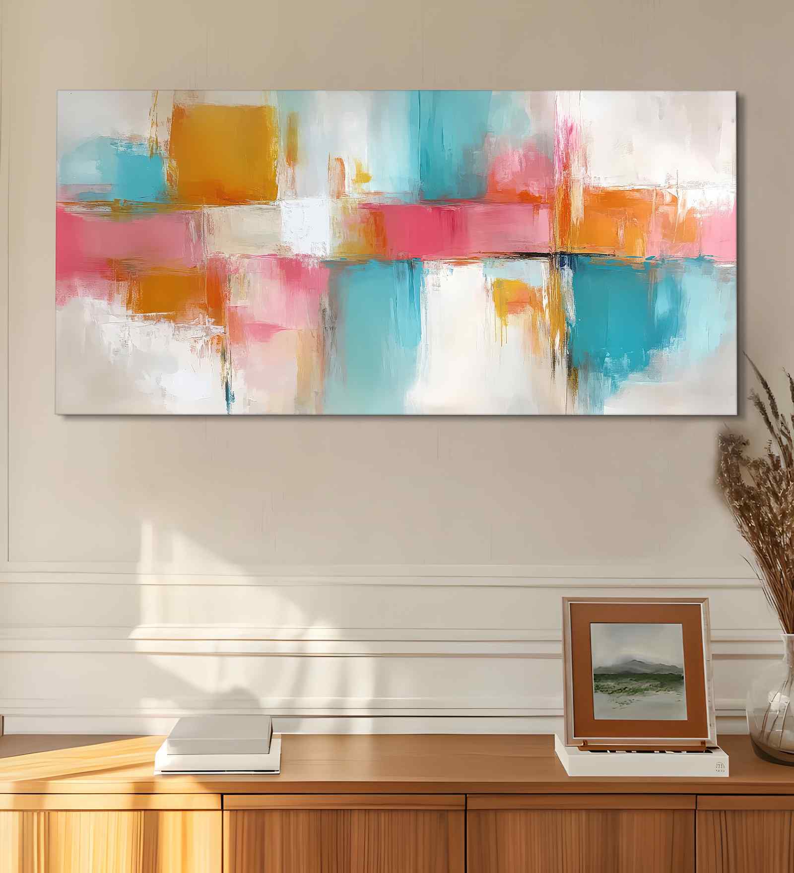 (1Pc) Pink Canvas Beautiful Abstract Wall Art