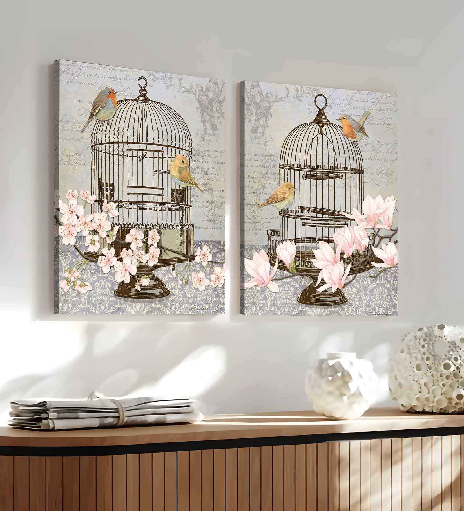 (1Pc) Pink Canvas Stretched Floral Wall Art