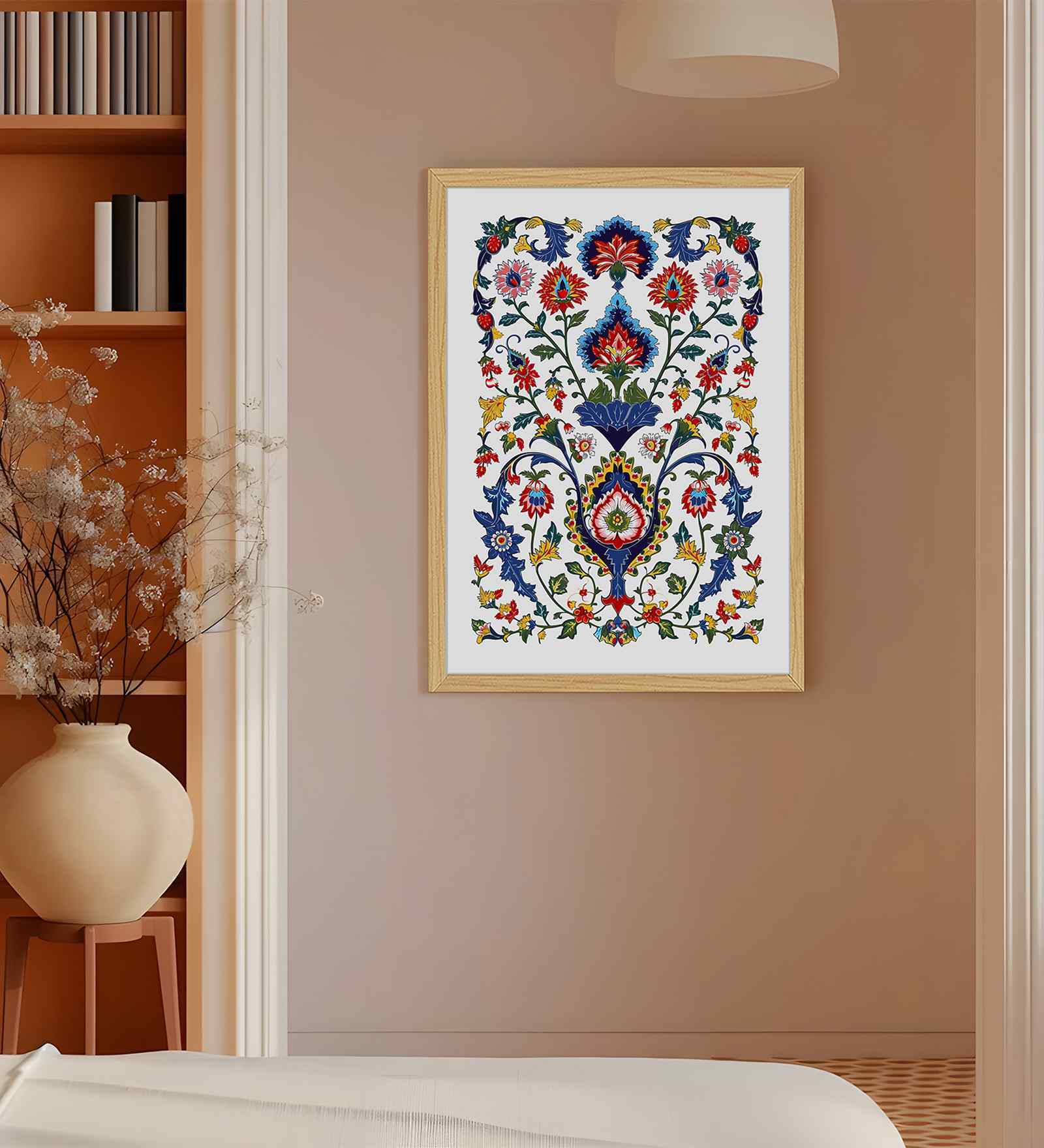 (1Pc) Purple Fibre Turkish Floral Wall Art