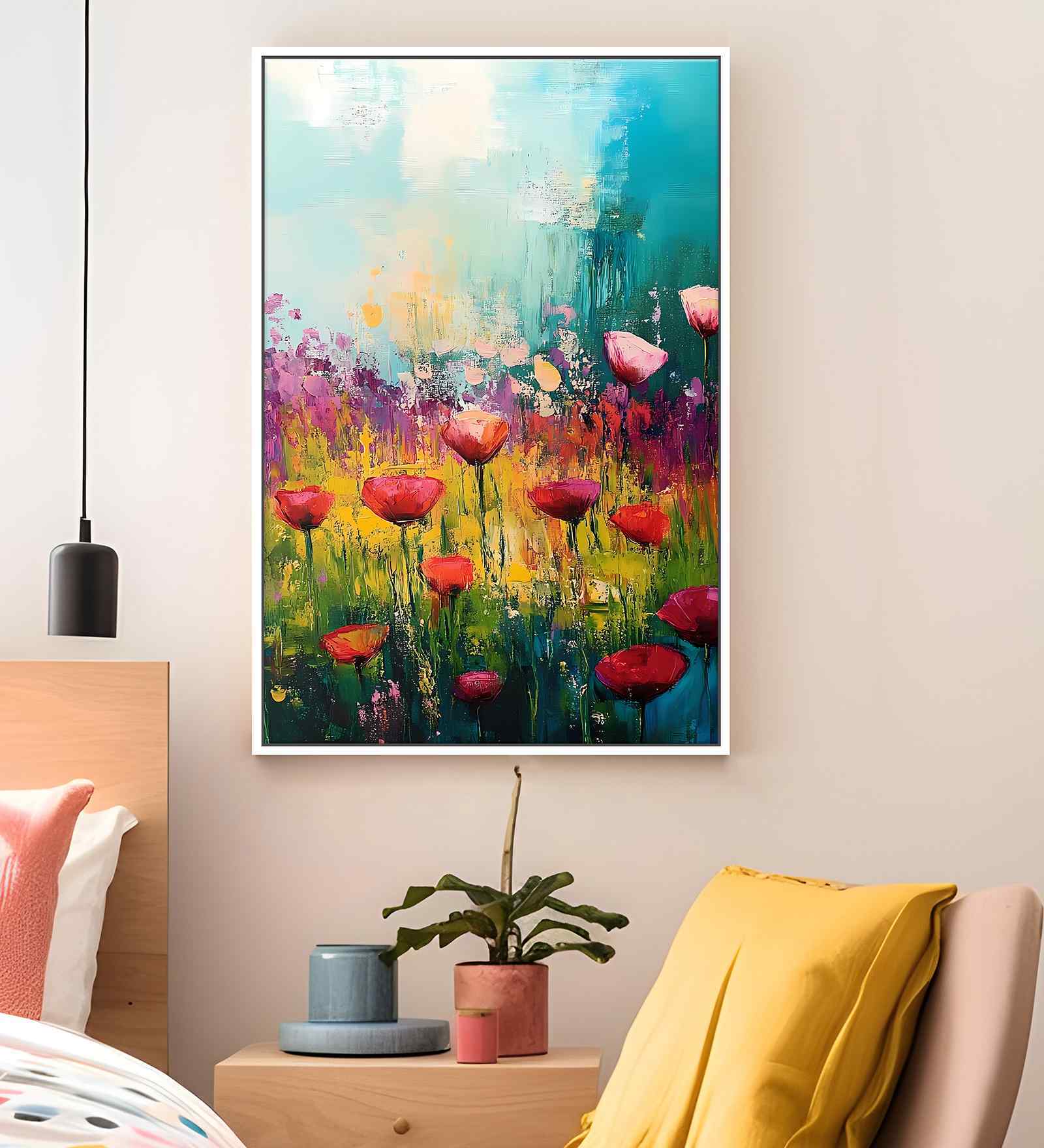 (1Pc) Red Canvas Beautiful Abstract Wall Art