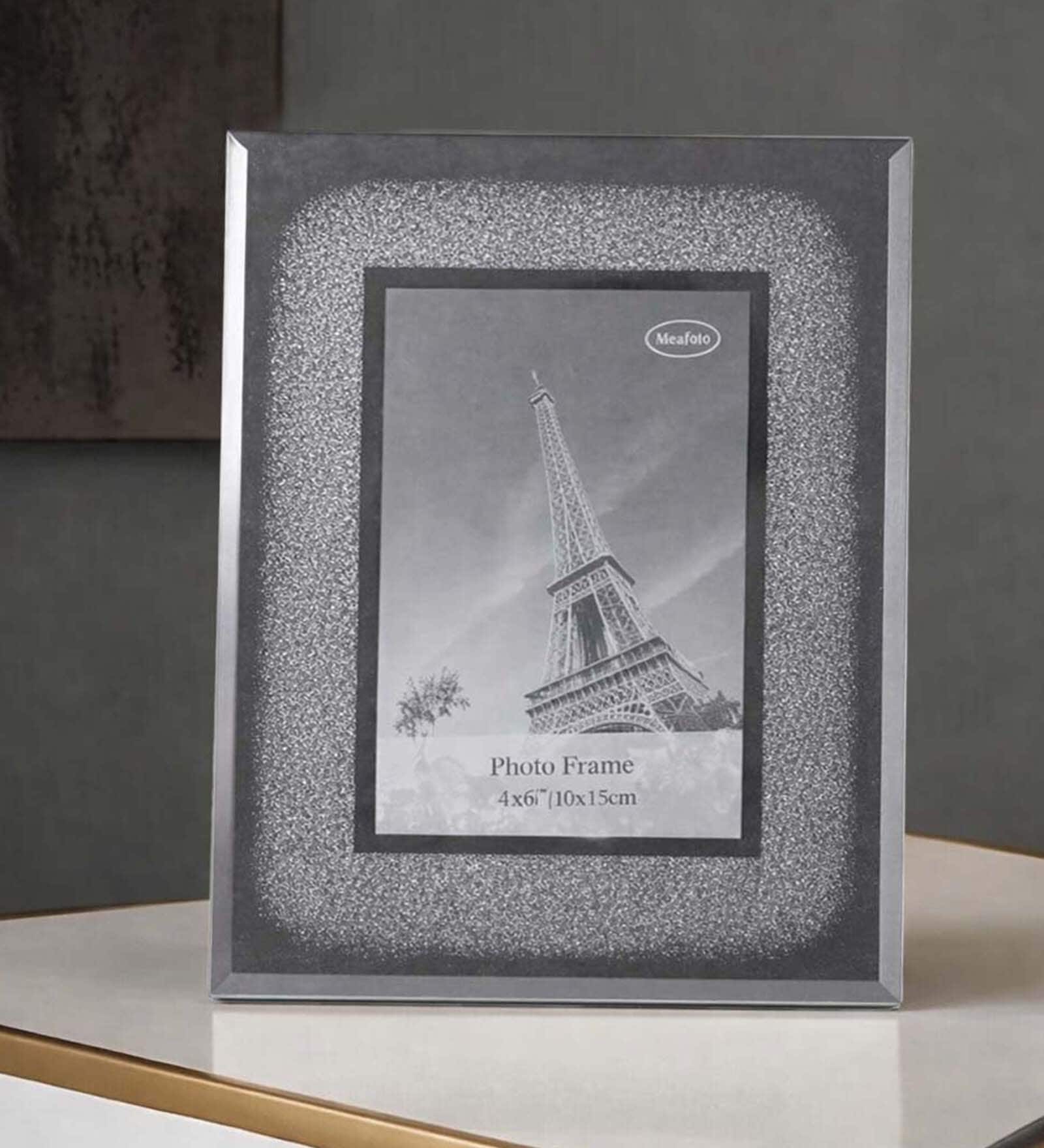 (1Pc) Silver Wooden Silver Glass Photo Frame
