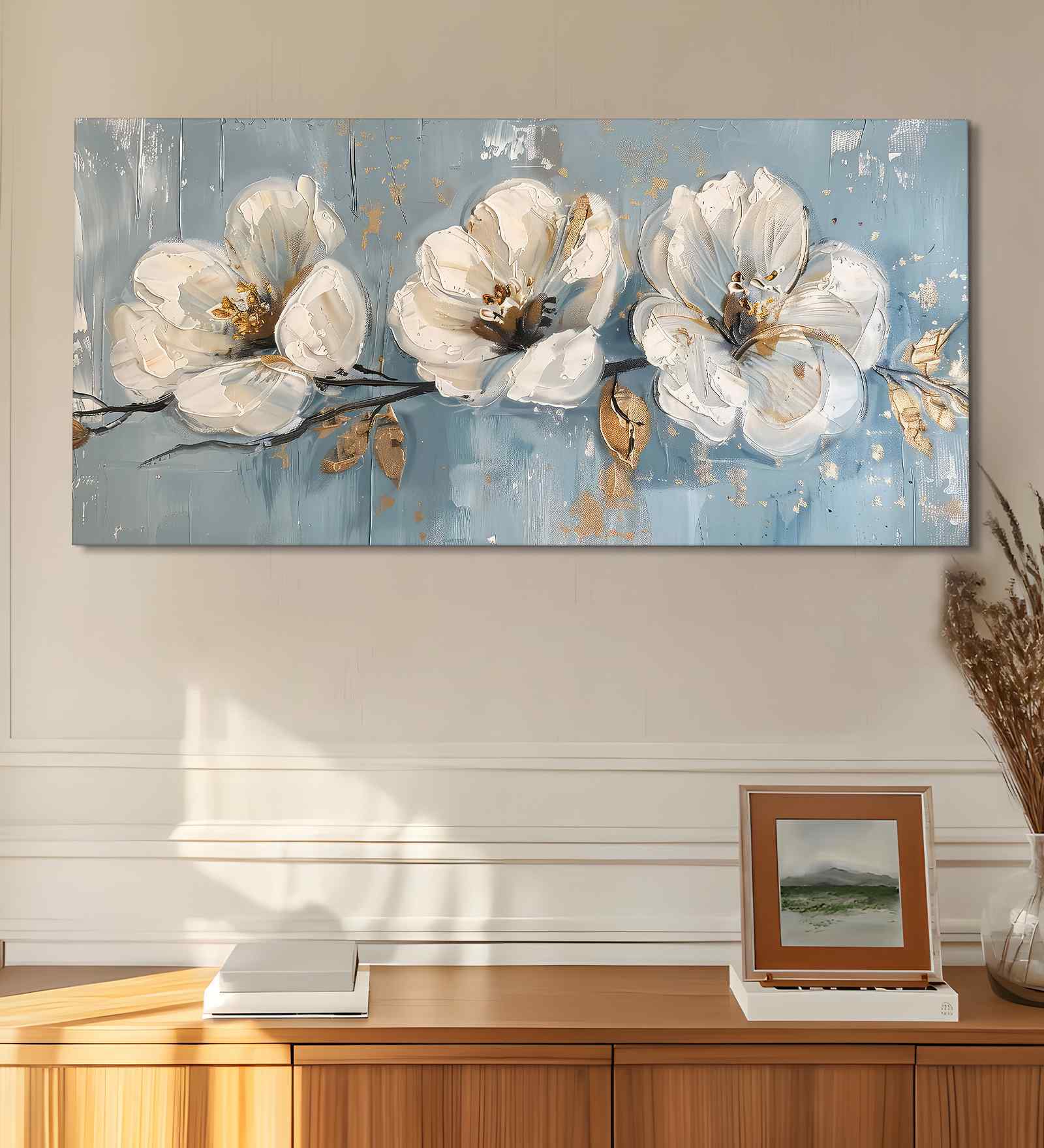 (1Pc) White Canvas Beautiful Abstract Wall Art