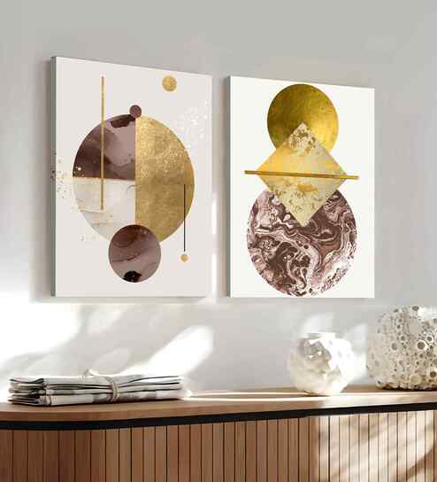 (1Pc) Gold Canvas Beautiful Abstract Wall Art