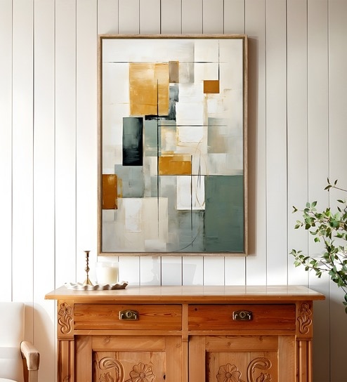(1Pc) Multicolor Canvas Framed Abstract Wall Art