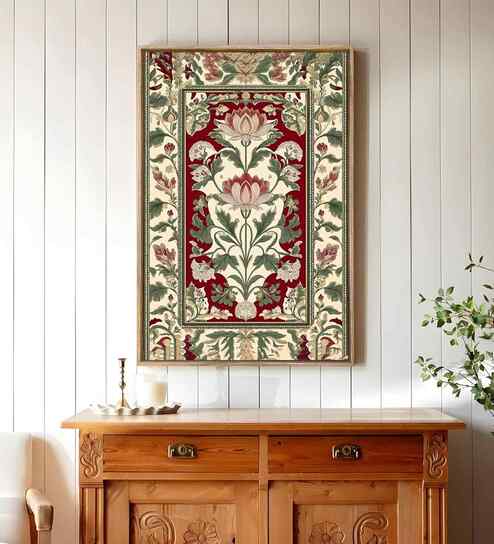 (1Pc) Multicolor Canvas Framed Floral Wall Art