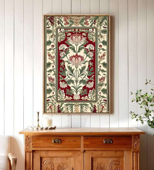 (1Pc) Multicolor Canvas Framed Floral Wall Art