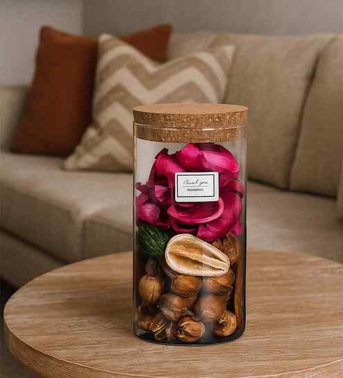 (1Pc) Multicolor Dried Flowers Leaves Seed Fragrance Oils Decorative Potpourri Box Pink Blossom Bliss