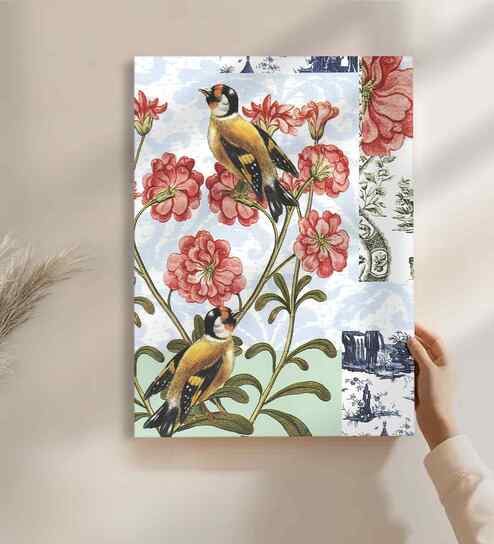 (1Pc) Multicolour Canvas Stretched Floral Wall Art