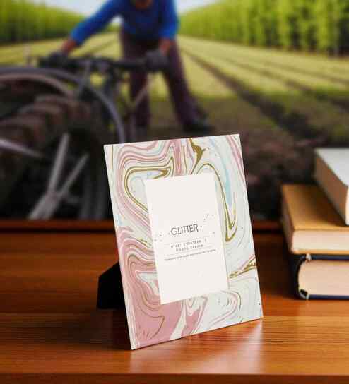 (1Pc) Pink Wooden Modern Art Photo Frame