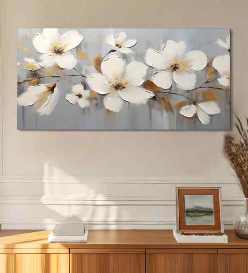 (1Pc) White Canvas Beautiful Abstract Wall Art