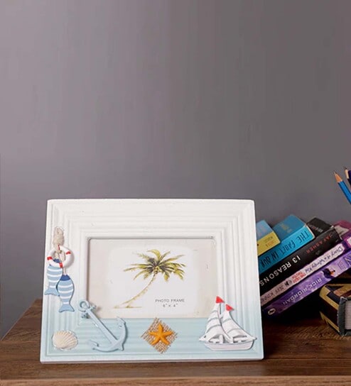 (1Pc) White Glass Sailing Spirit Frame