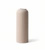 (1Pc) Beige Ceramic  Ribbed Design Matt Finished 10 Inch  Table Vase